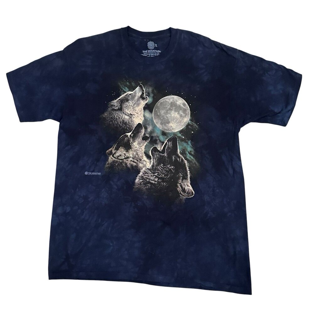 The Mountain Wolf Howling Moon T-Shirt Black Men’s XL Short Sleeve Y2K 2007